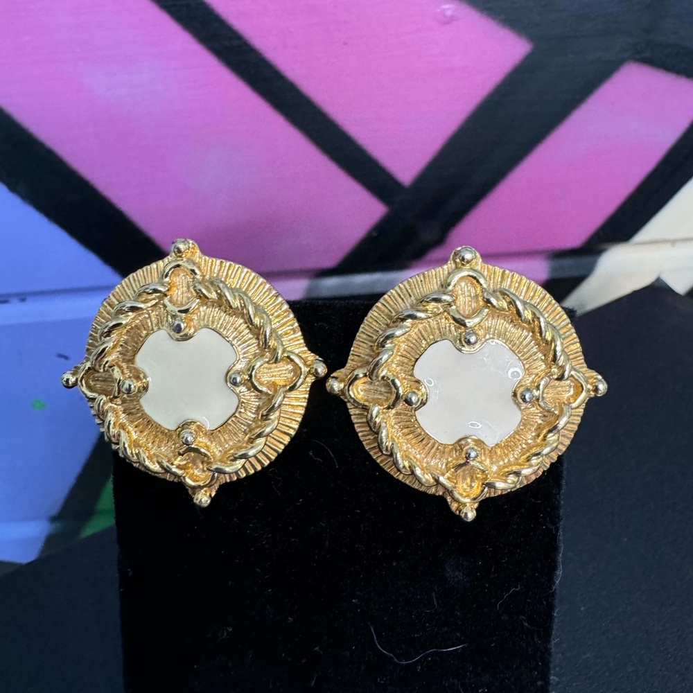 Like new St. John Gold and Ivory Nautical earrings, retails $295!